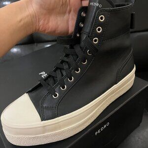 PEDRO Black High Top Sneakers